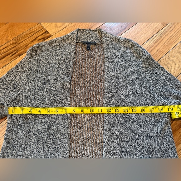 Eileen Fisher Open Front Cardigan Linen/Wool Gray Black Yarn Women’s Size M - Picture 11 of 13